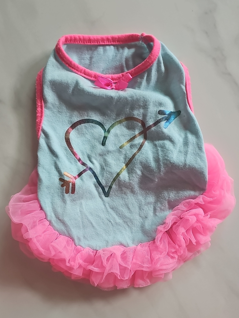 Pink & Light Blue Heart Doggy Dress